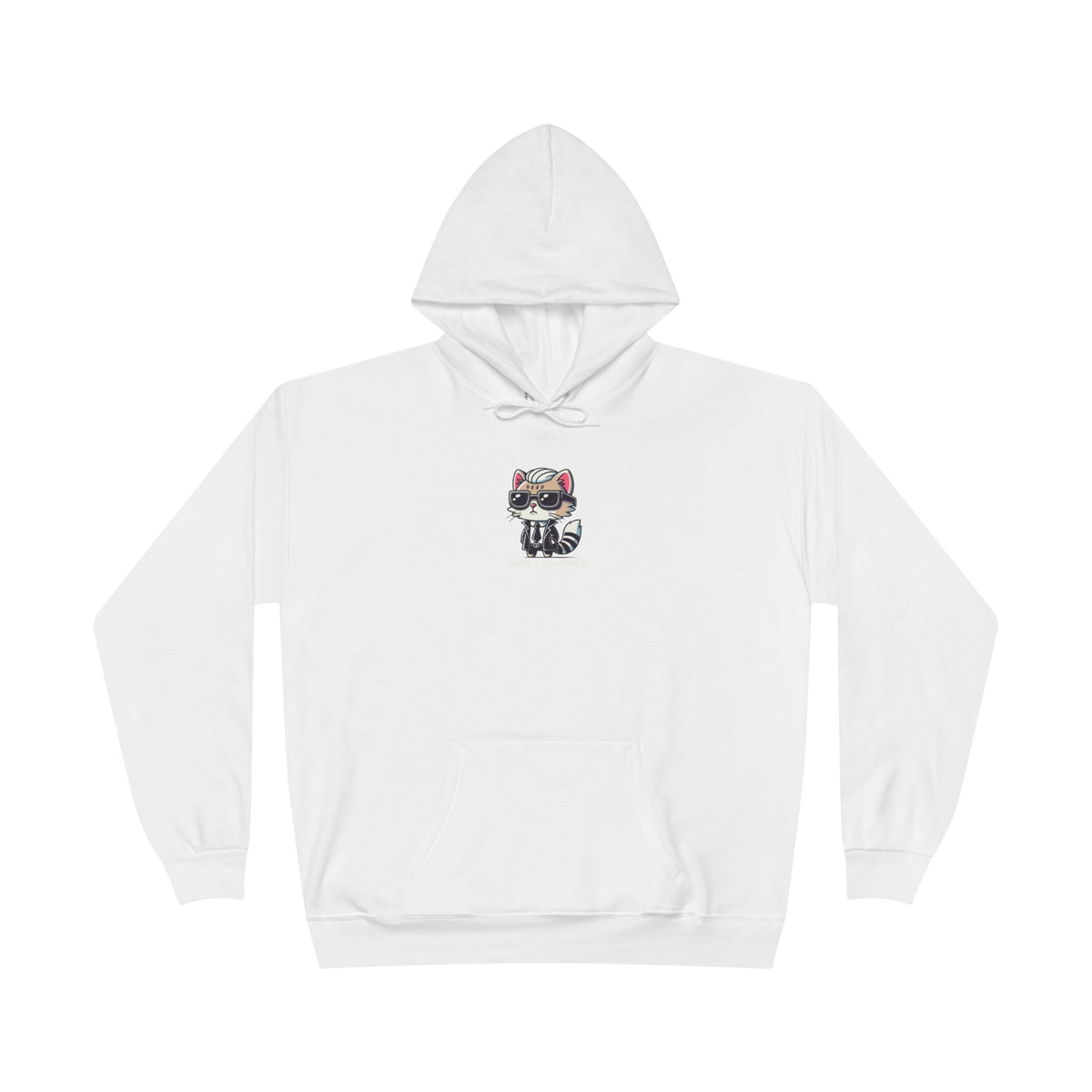 Karl Lacatfeld Chest Icon Cat Graphic Hoodie in white, front view