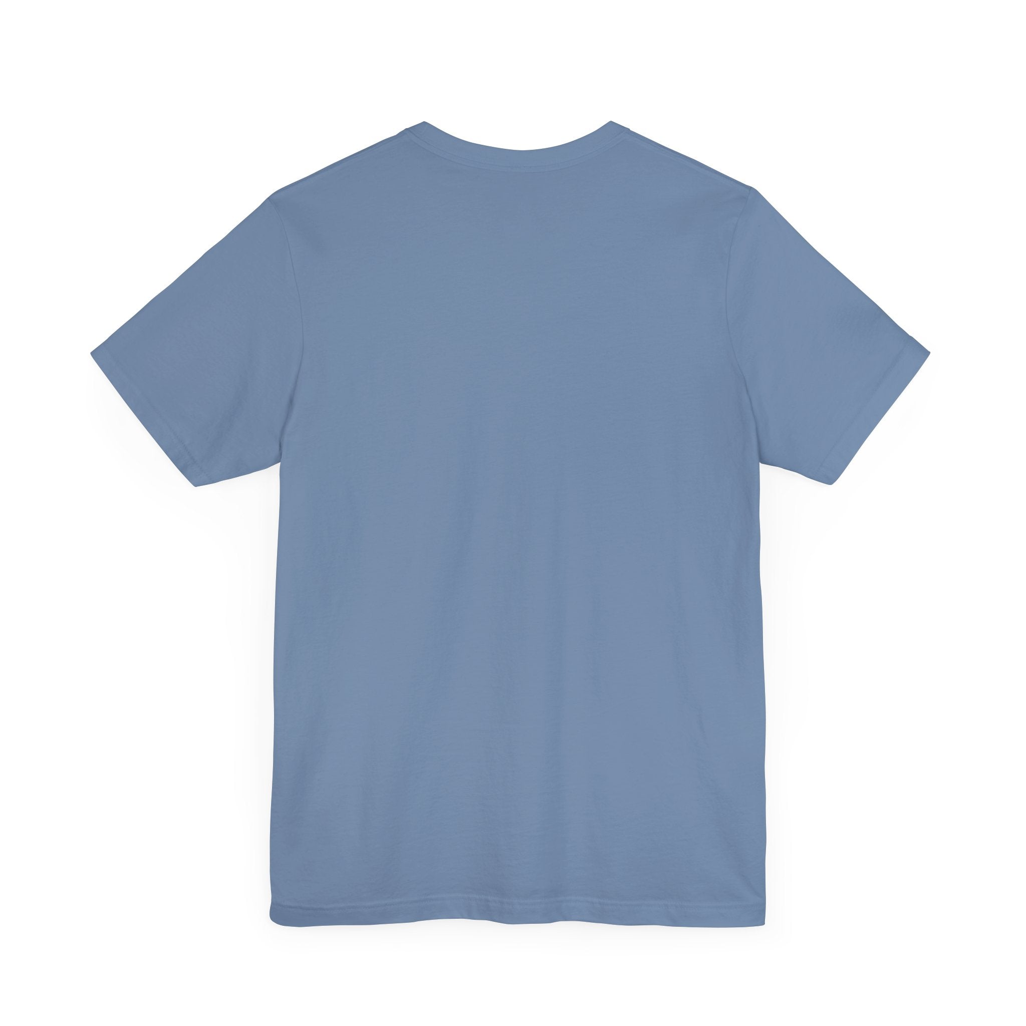 Karl Lacatfeld Executive Meow Icon Cute Cat Graphic T-Shirt in steel blue, back view