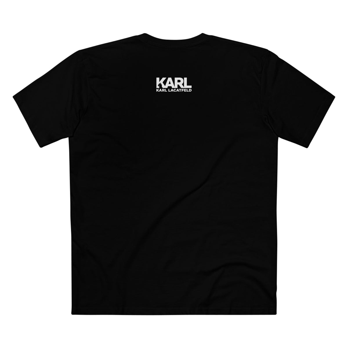 Karl LaCatfeld Noir Couture Graffiti Cat Graphic Black T-Shirt, back view