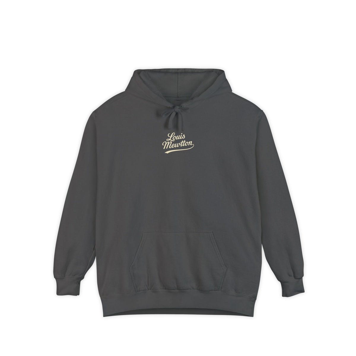 Louis Mewtton Chest Logo Galactic Fam Cat Graphic Hoodie in pepper, front view