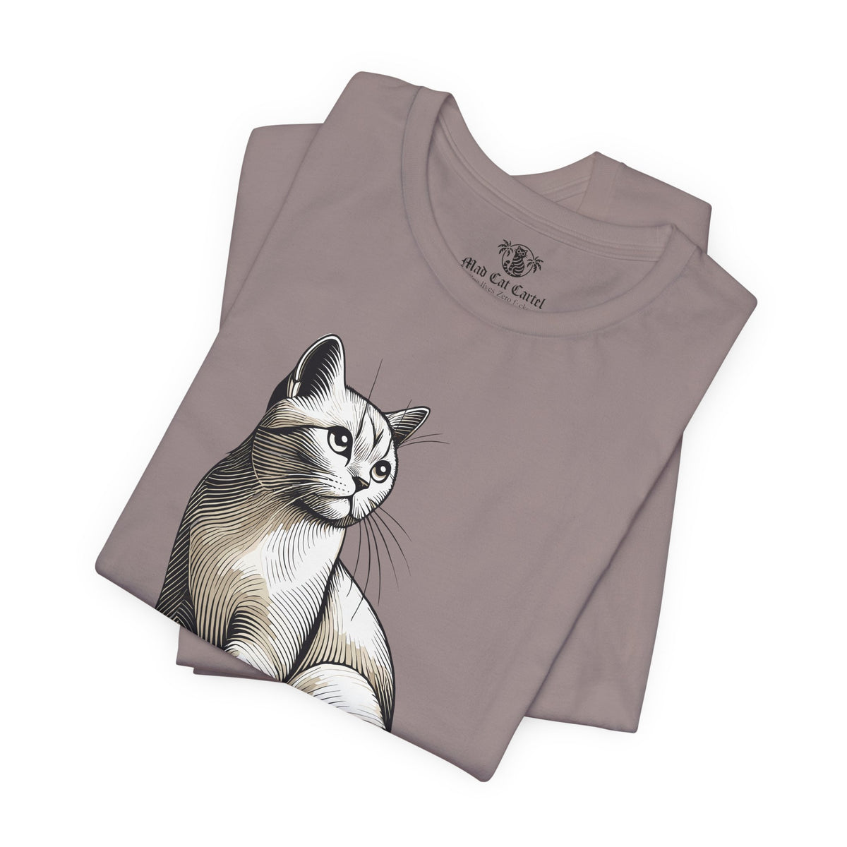Louis Mewtton Heritage Emblem Graphic T-Shirt in pebble brown, folded