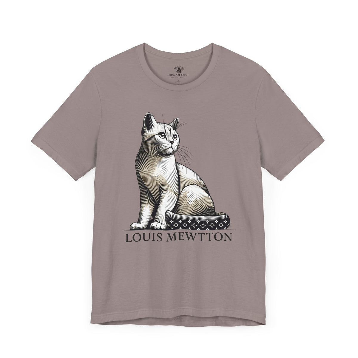 Louis Mewtton Heritage Emblem Graphic T-Shirt in pebble brown, front view
