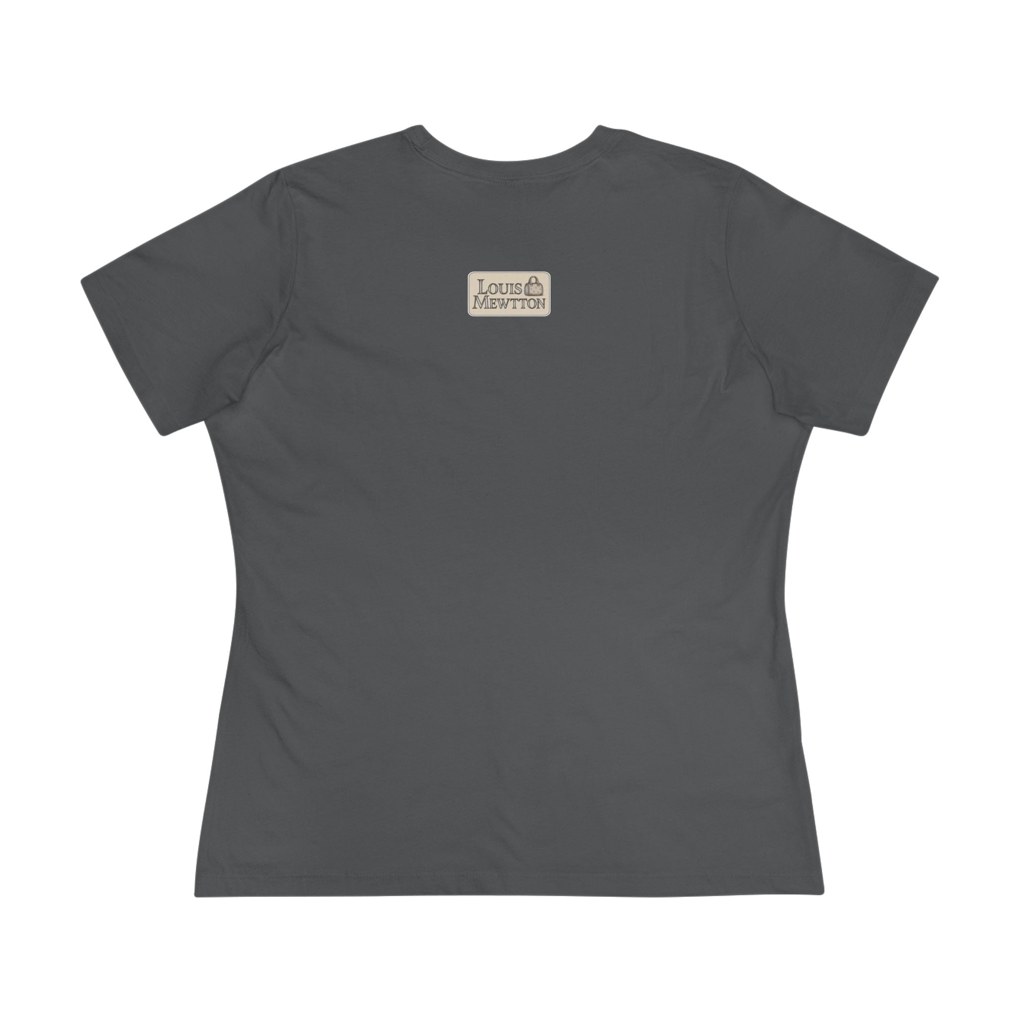 Louis Mewtton Persian Cat Graphic Women's T-Shirt in asphalt, back view