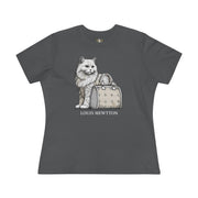 Louis Mewtton Persian Cat Graphic Women's T-Shirt in asphalt, front view