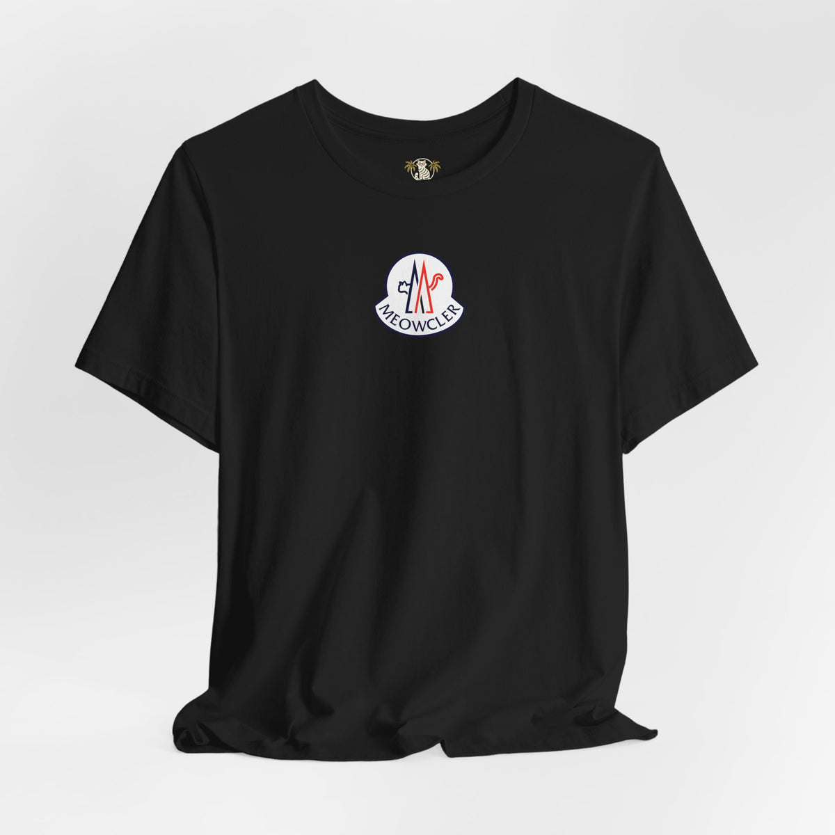 Meowcler Essentials Chest Logo T-Shirt in black, flat lay