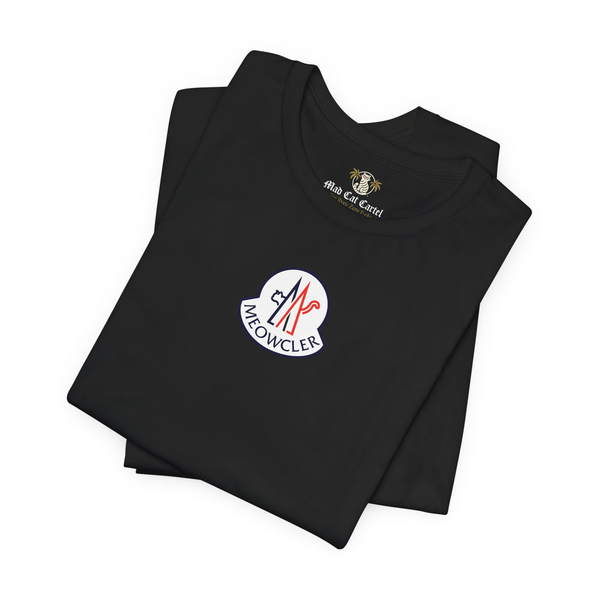 Meowcler Essentials Chest Logo T-Shirt in black, folded