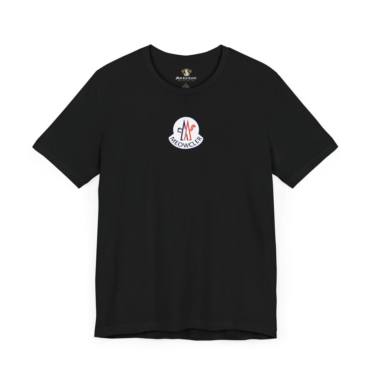 Meowcler Essentials Chest Logo T-Shirt in black, front view