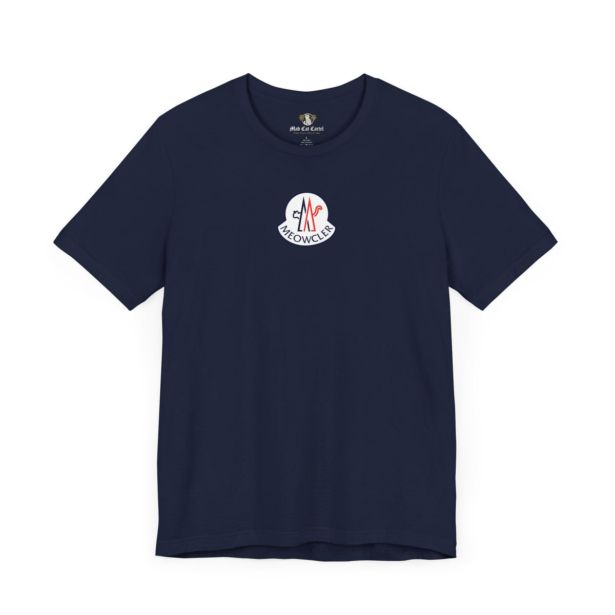 Meowcler Essentials Chest Logo T-Shirt in navy, front view