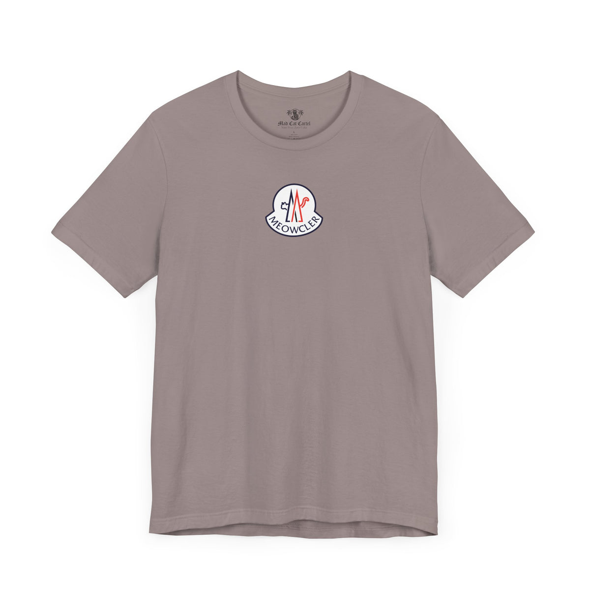 Meowcler Essentials Chest Logo T-Shirt in pebble brown, front view