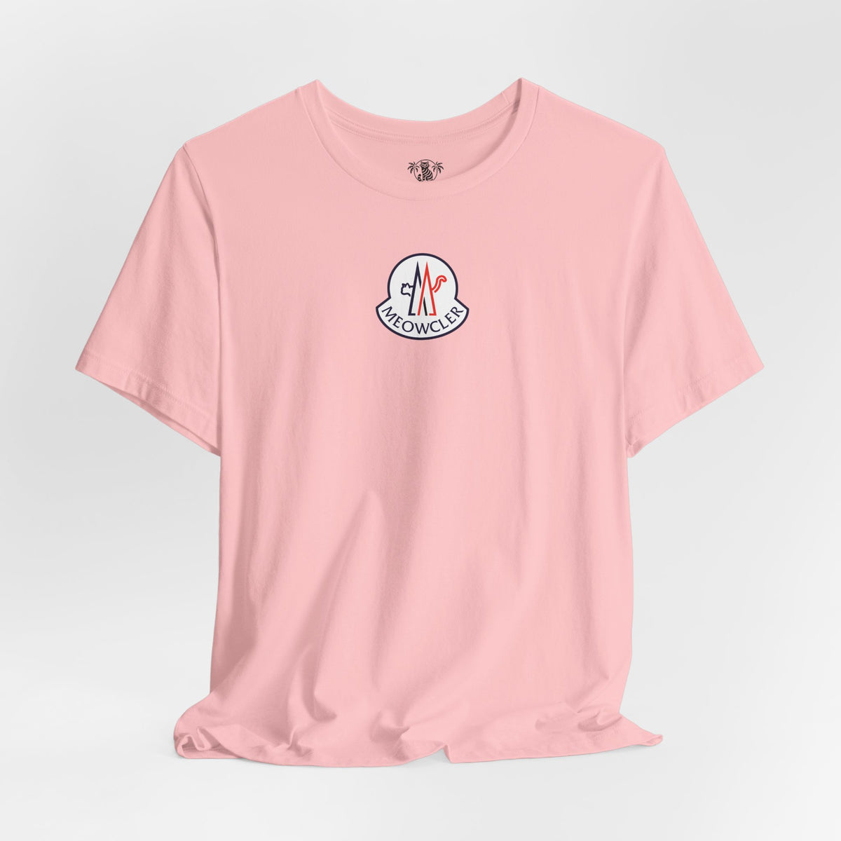 Meowcler Essentials Chest Logo T-Shirt in pink, flat lay