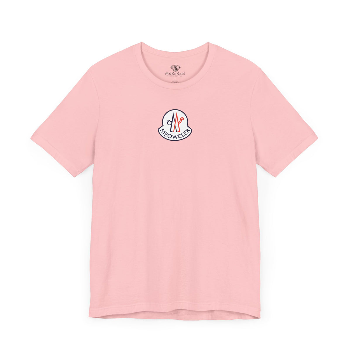 Meowcler Essentials Chest Logo T-Shirt in pink, front view