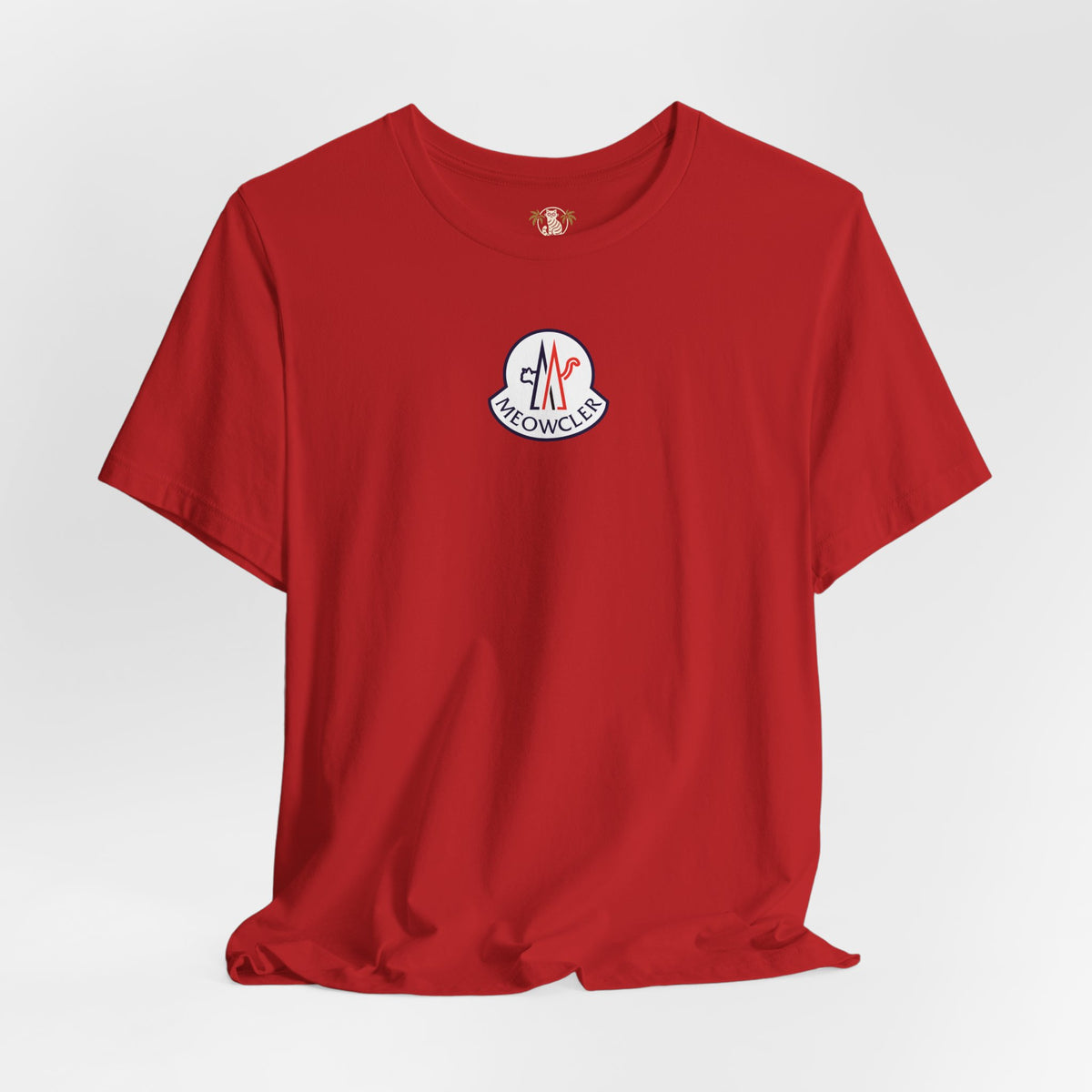 Meowcler Essentials Chest Logo T-Shirt in red, flat lay
