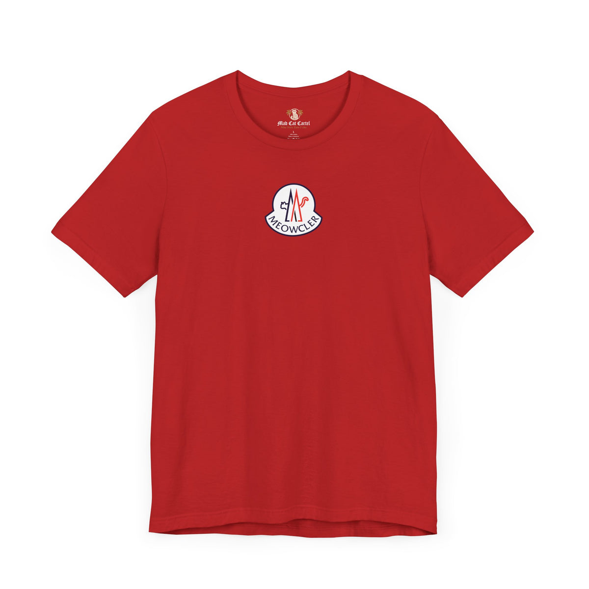 Meowcler Essentials Chest Logo T-Shirt in red, front view