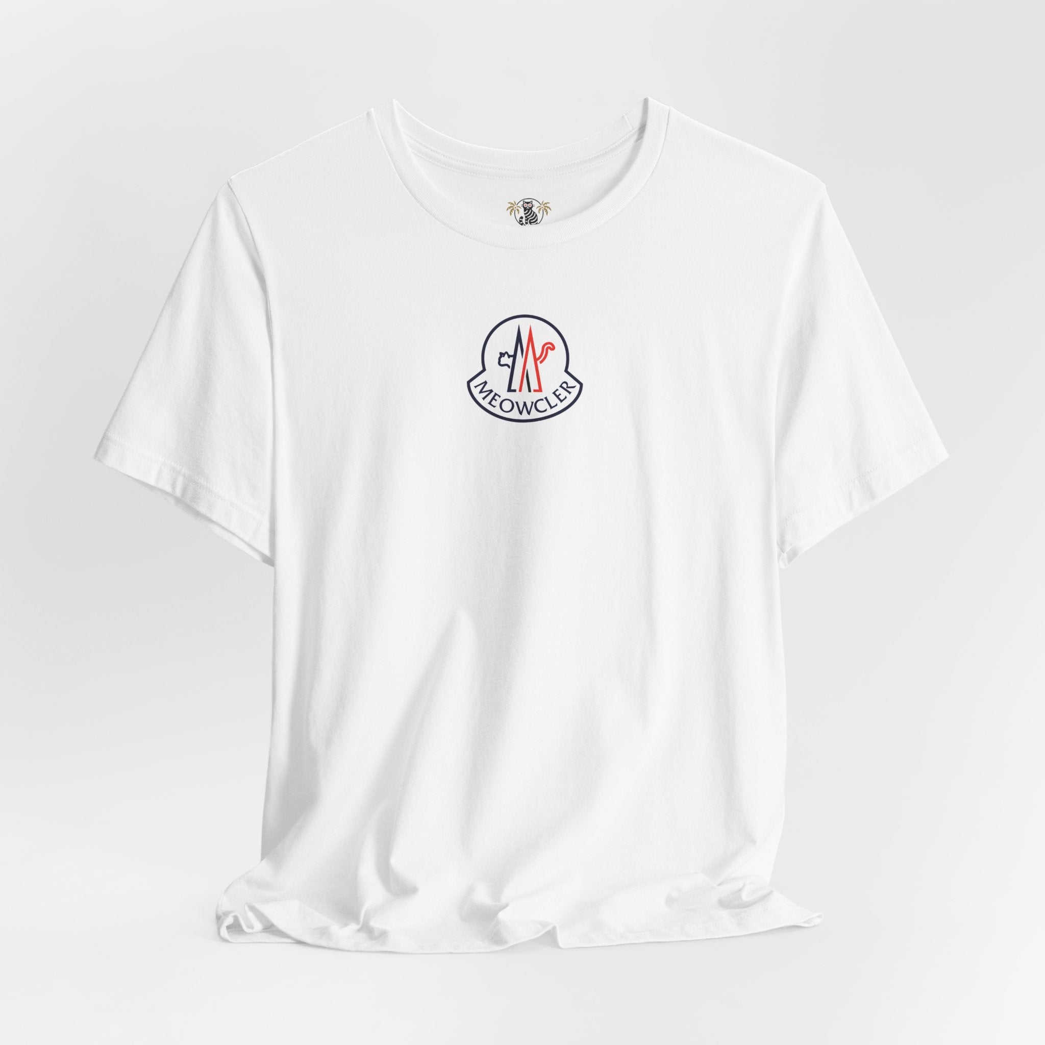 Meowcler Essentials Chest Logo T-Shirt in white, flat lay