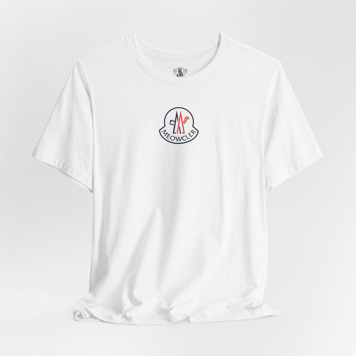 Meowcler Essentials Chest Logo T-Shirt in white, flat lay