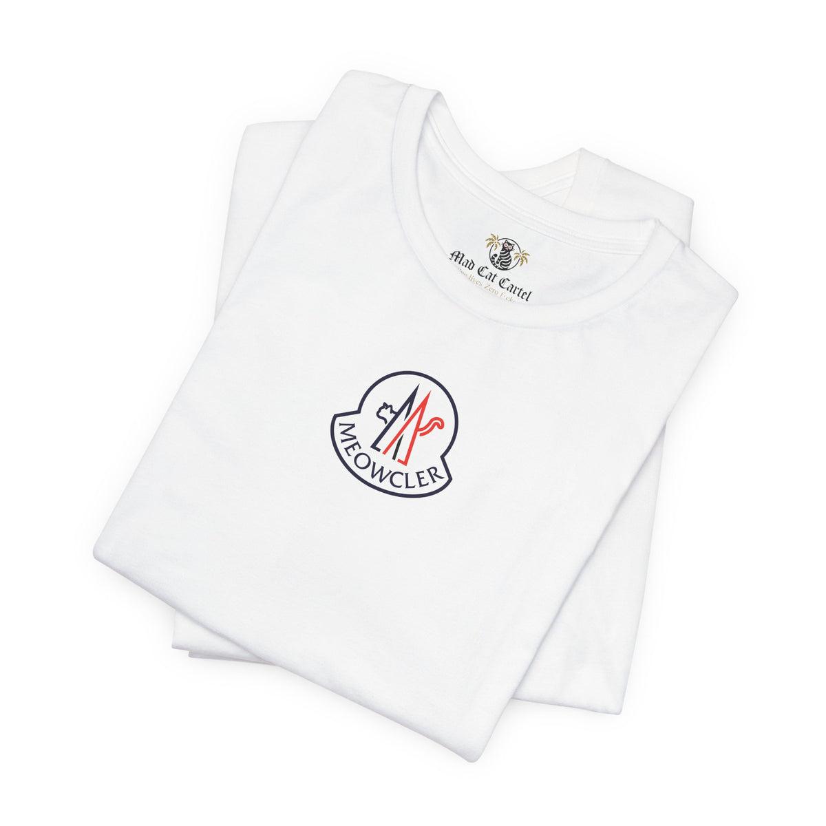 Meowcler Essentials Chest Logo T-Shirt in white, folded