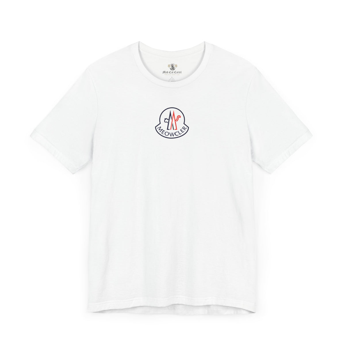 Meowcler Essentials Chest Logo T-Shirt in white, front view