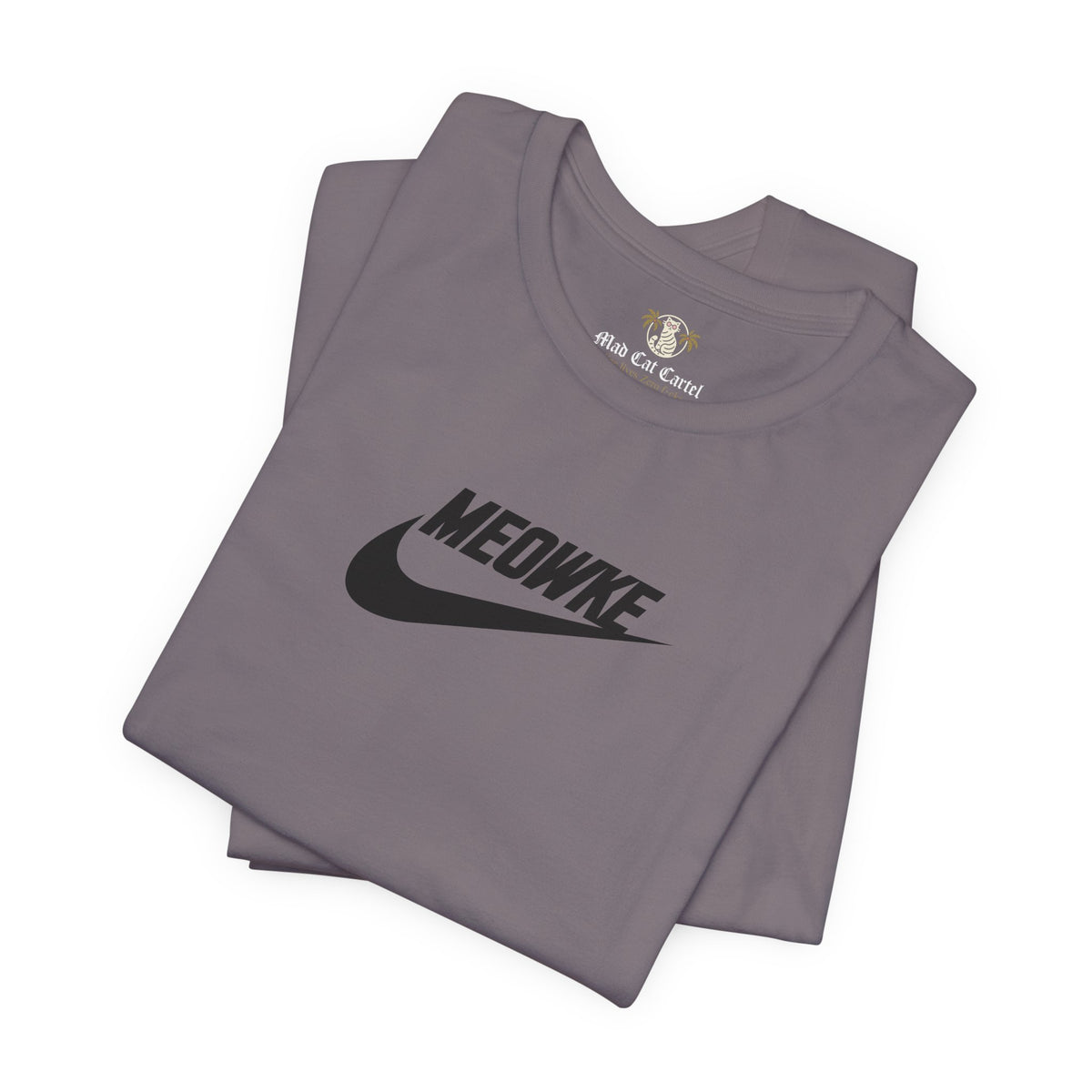 Meowke Essentials Chest Logo T-Shirt in storm, folded