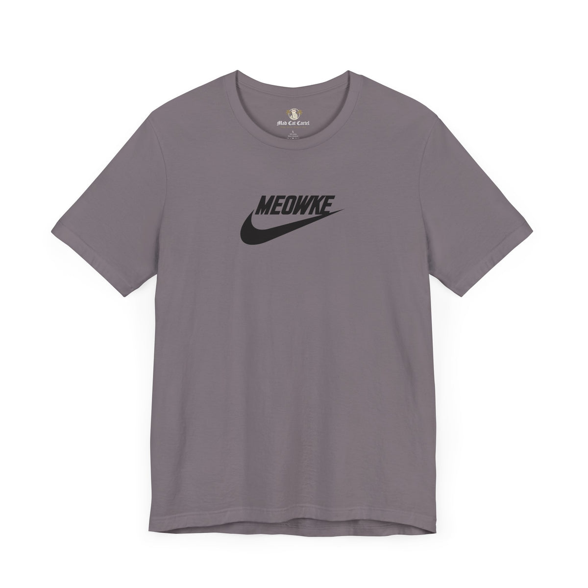 Meowke Essentials Chest Logo T-Shirt in storm, front view
