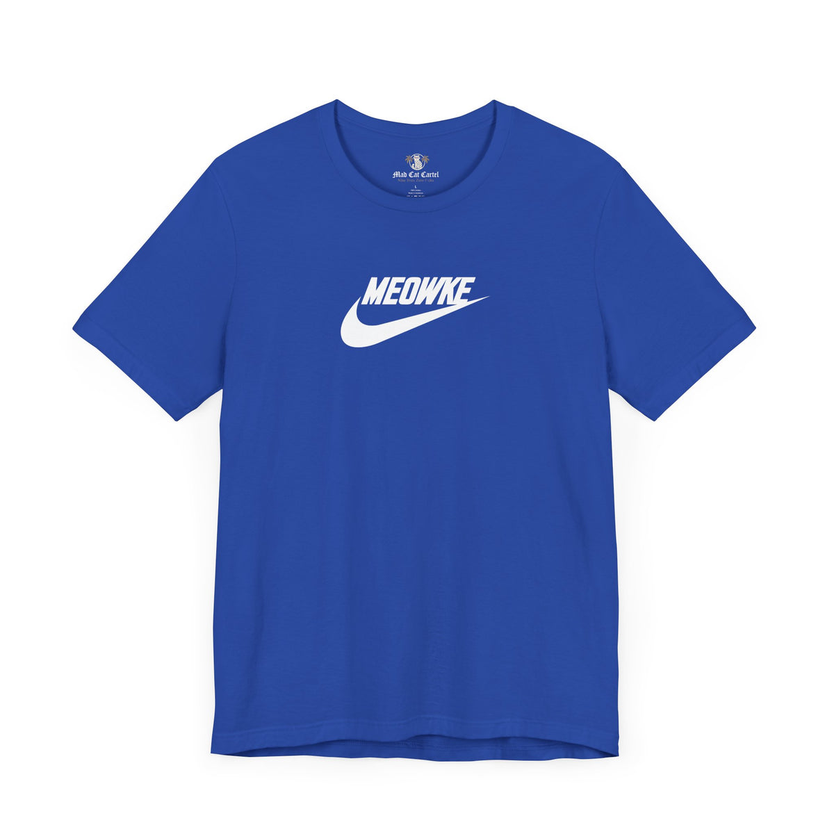 Meowke Essentials Chest Logo T-Shirt in true royal, front view