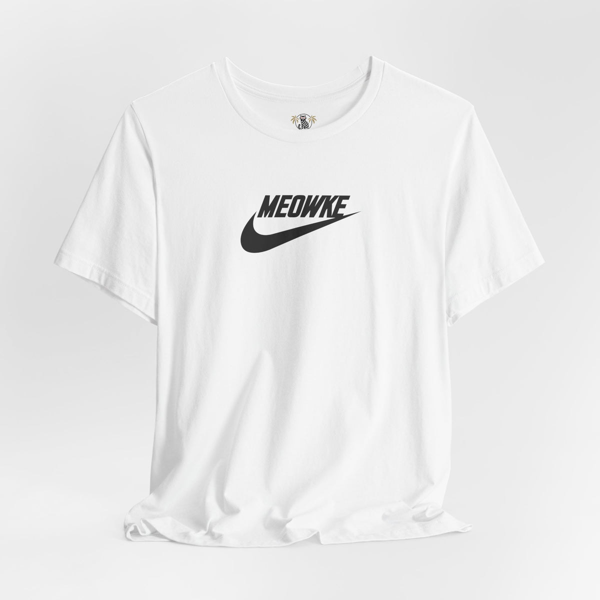 Meowke Essentials Chest Logo T-Shirt in white, flat lay