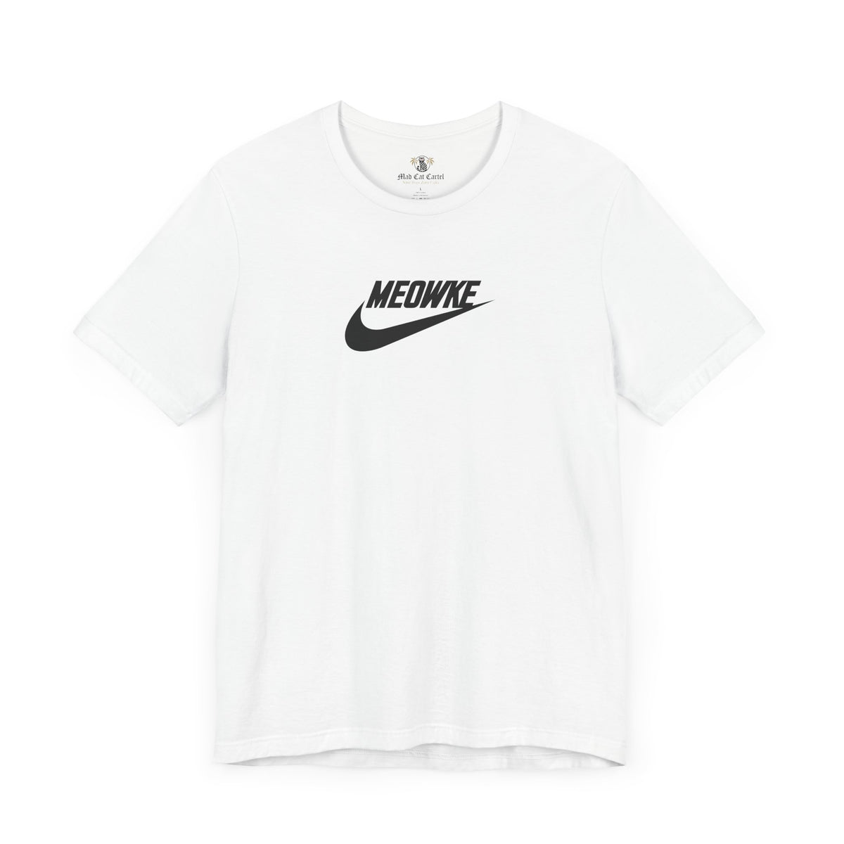 Meowke Essentials Chest Logo T-Shirt in white, front view