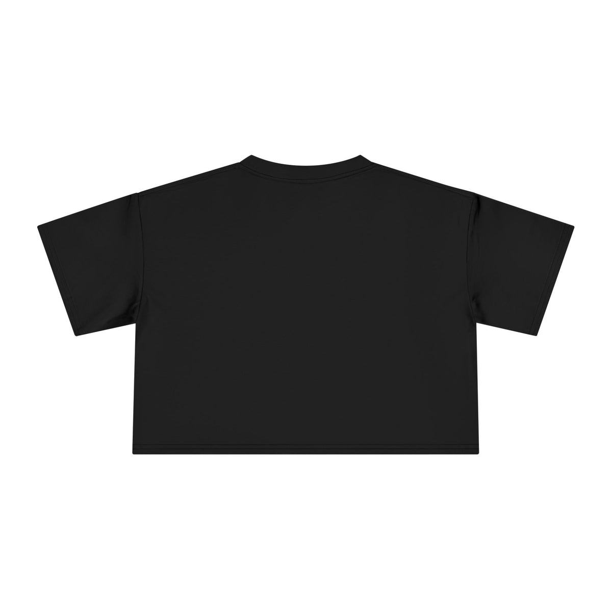 Meowschino Bear Logo Graphic Women's Crop T-Shirt in black, back view