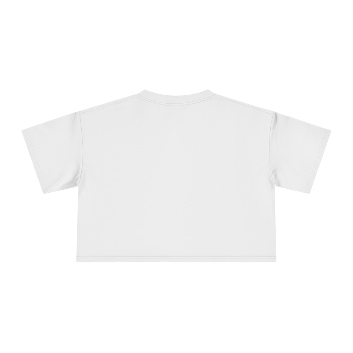 Meowschino Bear Logo Graphic Women's Crop T-Shirt in white, back view