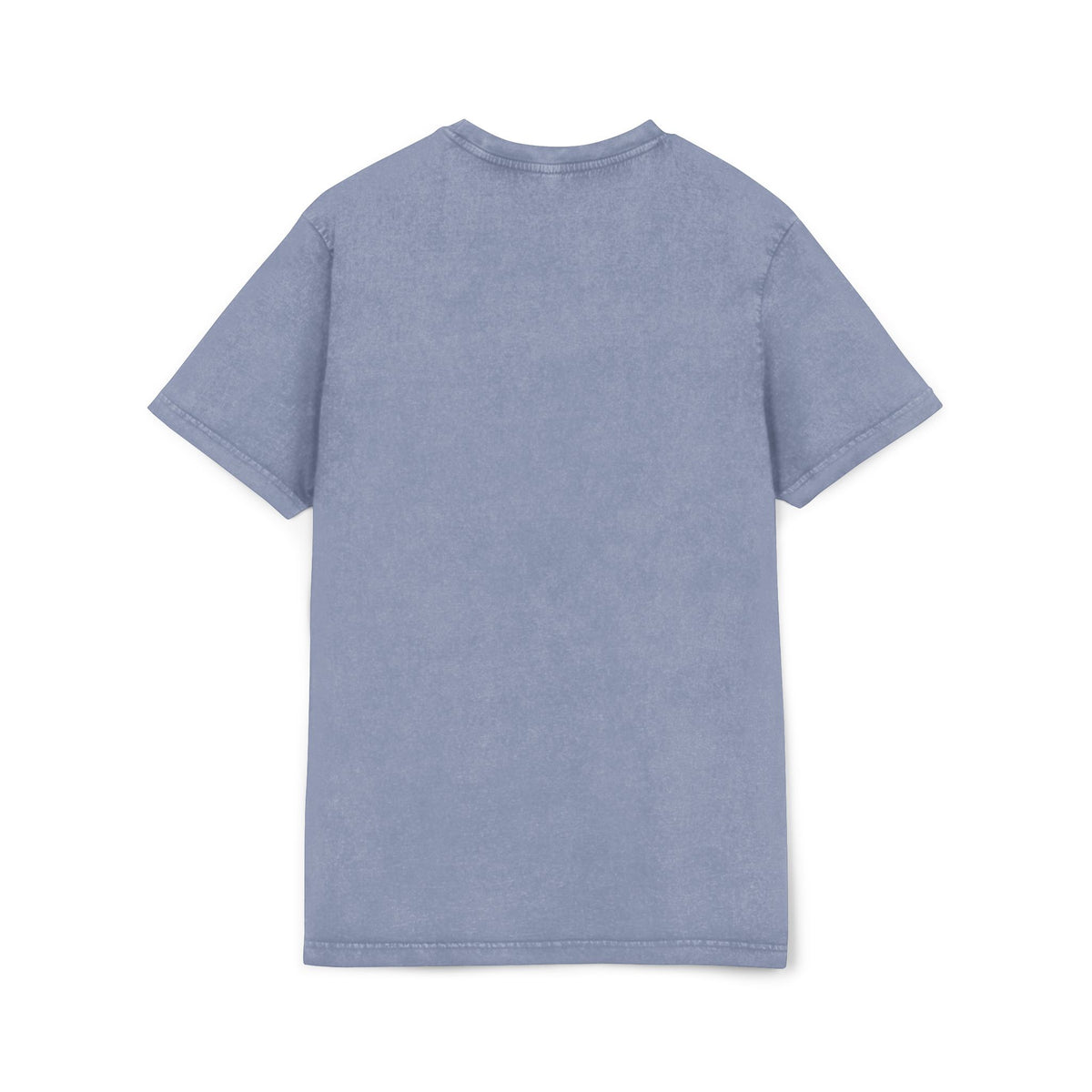Meowschino Sketch Teddy Cat Acid Washed Graphic T-Shirt in vintage blue, back view