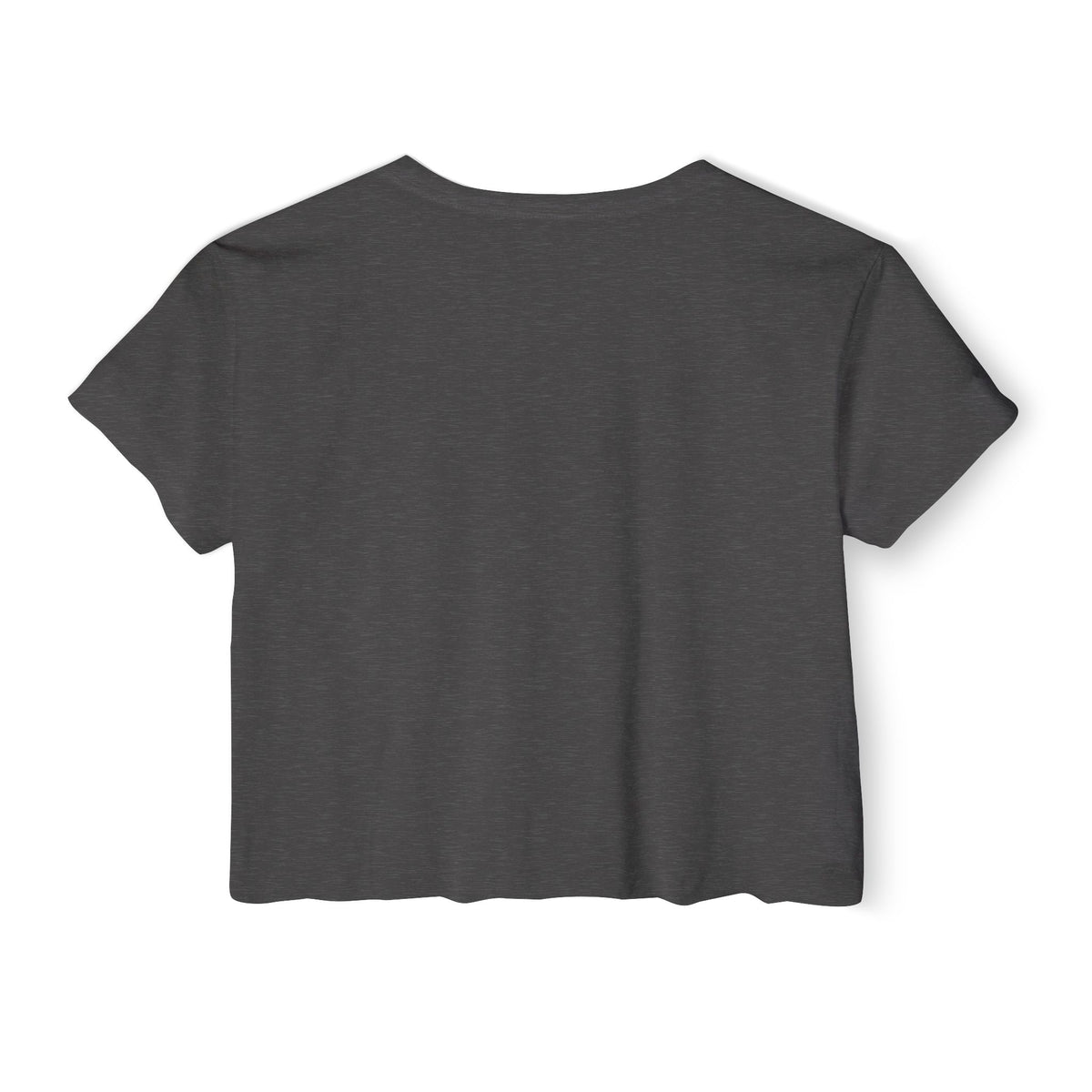 Meowschino Sketch Teddy Cat Women's Festival Crop Top in charcoal, back view