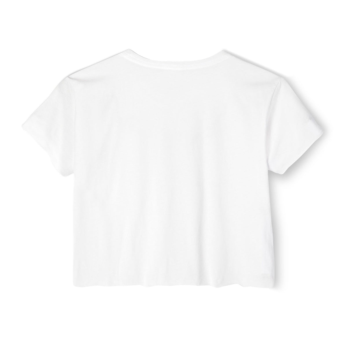 Meowschino Sketch Teddy Cat Women's Festival Crop Top in white, back view