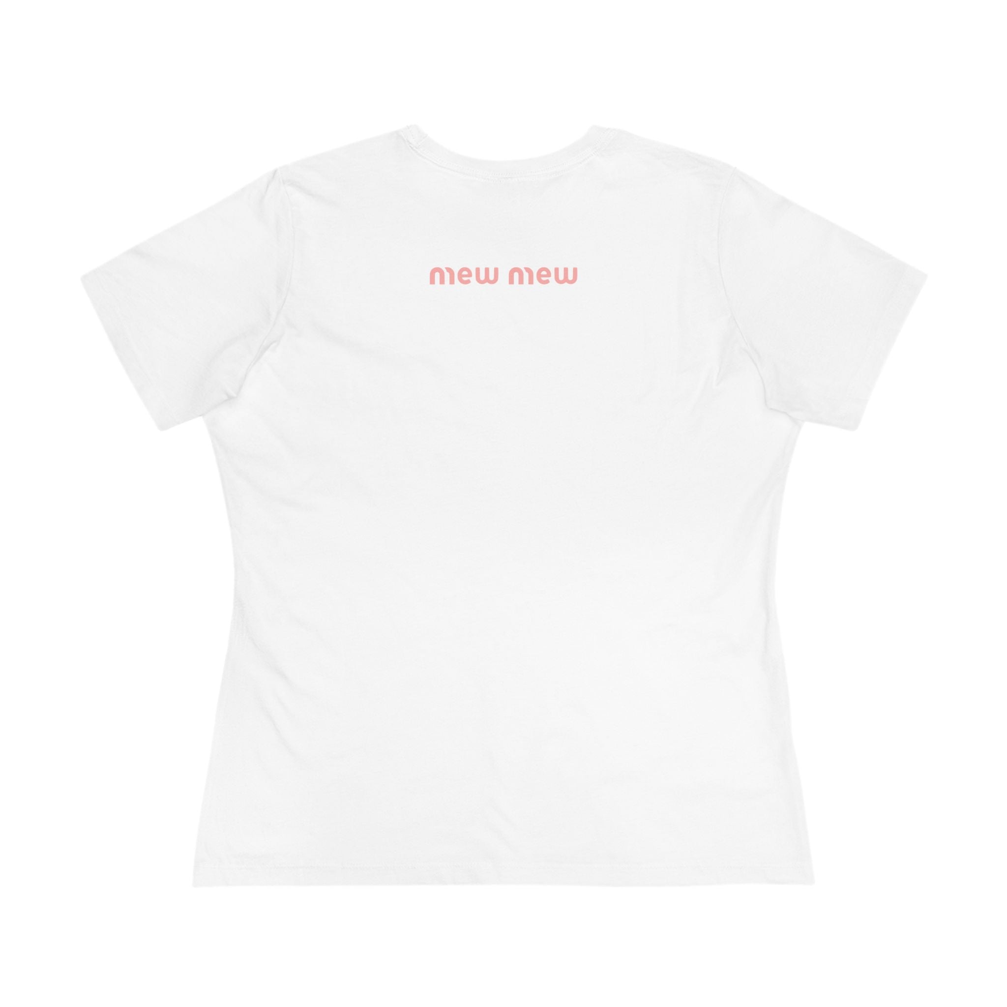 Mew Mew Cosmic Graphic Retro Cat Themed Women's T-Shirt in white, back view