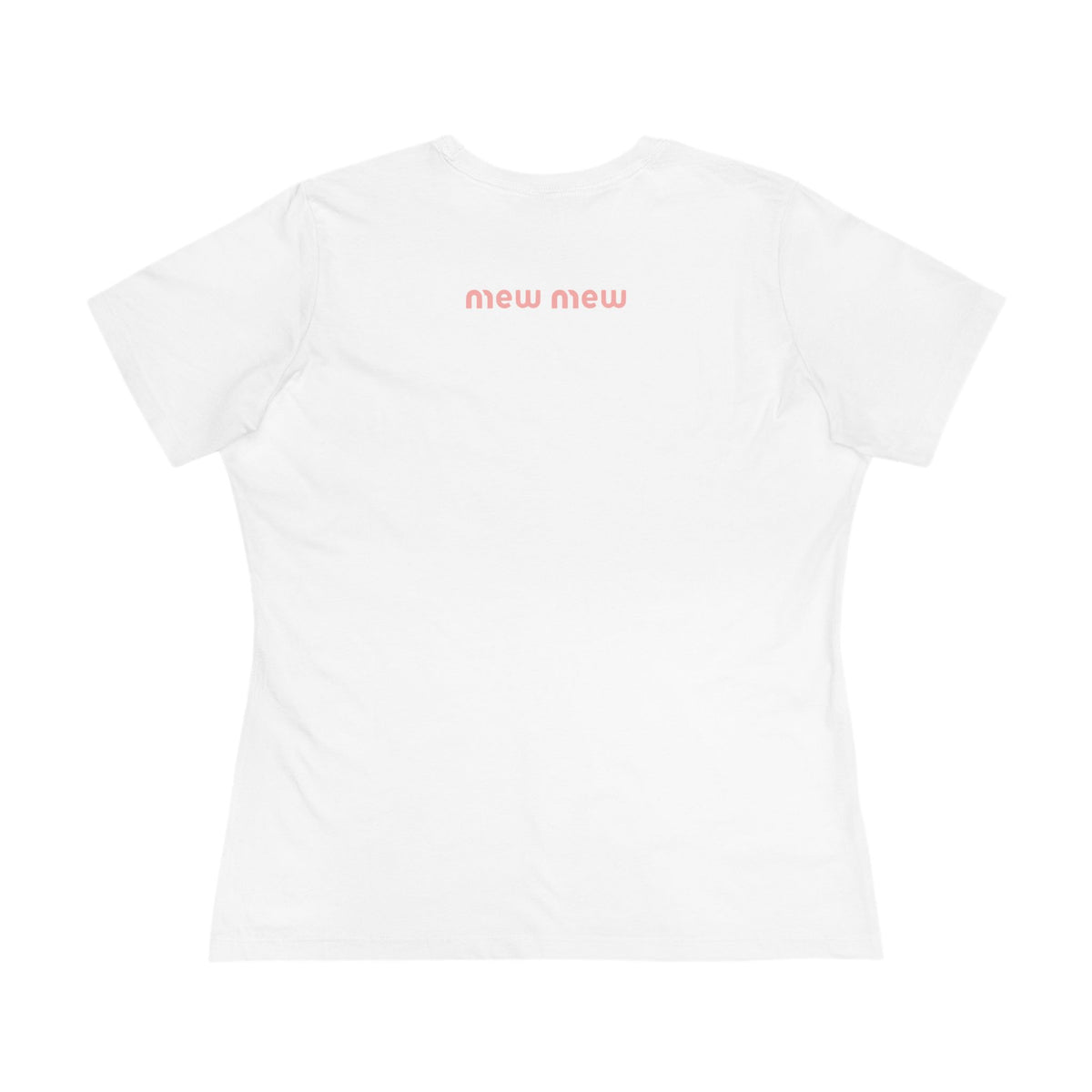 Mew Mew Cosmic Graphic Retro Cat Themed Women's T-Shirt in white, back view