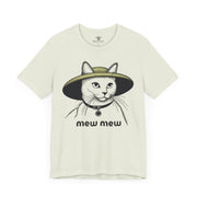 Mew Mew Iconic Hat Cat Graphic T-Shirt in citron, front view