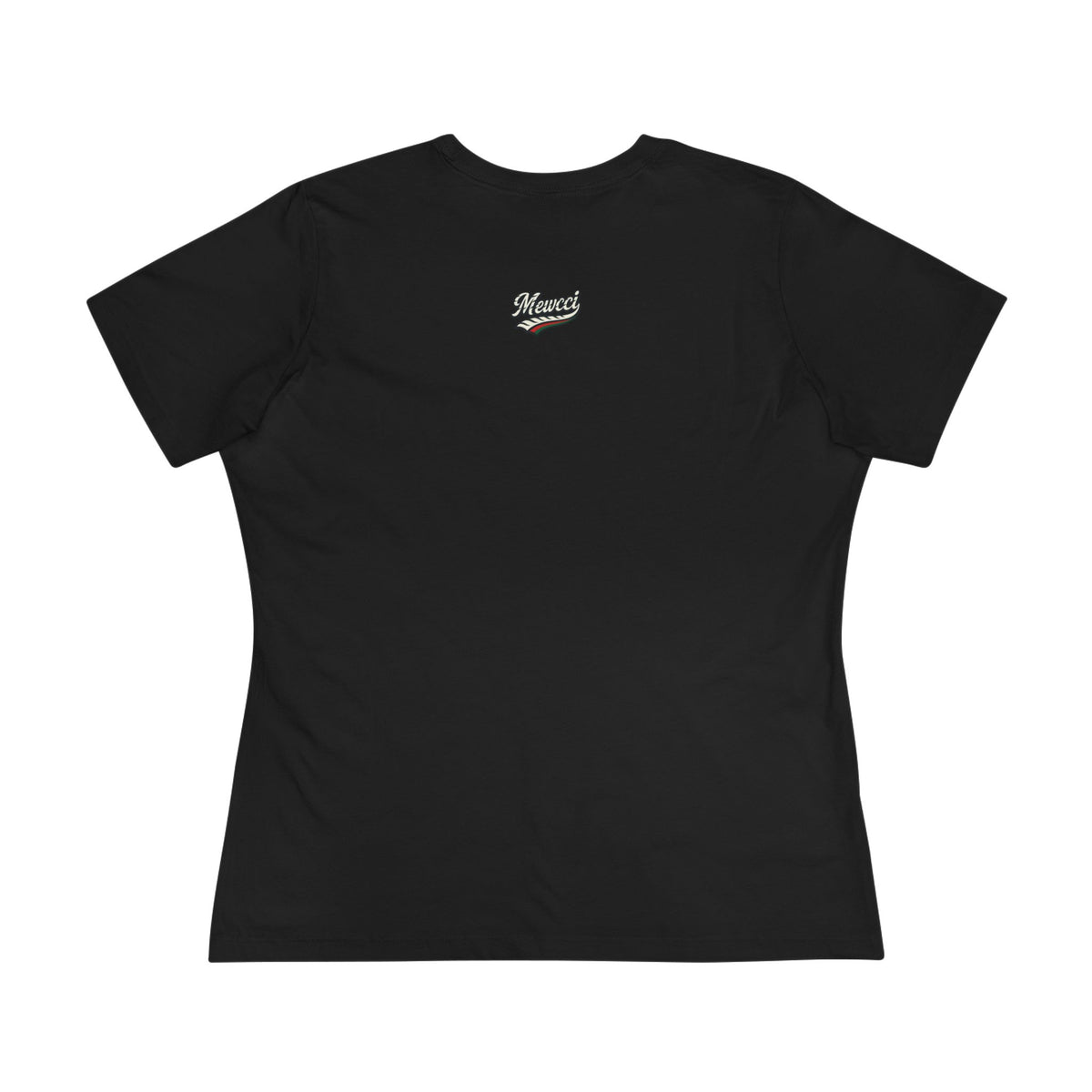 Mewcci Cat Icon Graphic Women's T-Shirt in black, back view