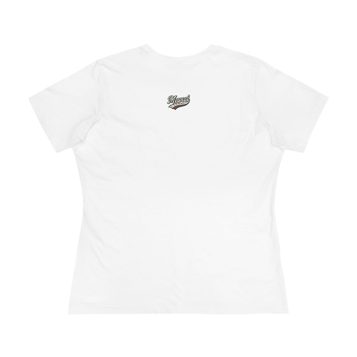 Mewcci Cat Icon Graphic Women's T-Shirt in white, back view