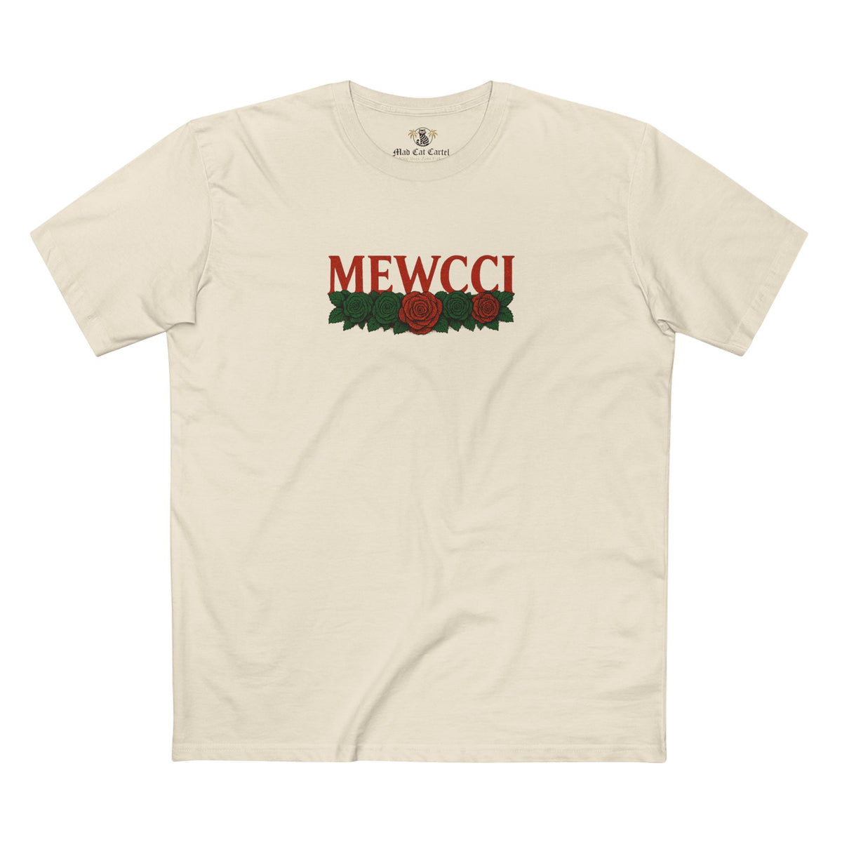 Mewcci Floral Vision Cat Graphic T-Shirt in natural, front view