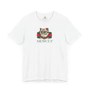 Mewcci Luxe Label Graphic Cat Graphic T-Shirt in white, front view