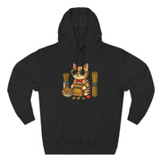 Mewcci Pasta Chef Cat Graphic Hoodie in black, front view