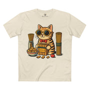 Mewcci Pasta Chef Cat Graphic T-Shirt in natural, front view
