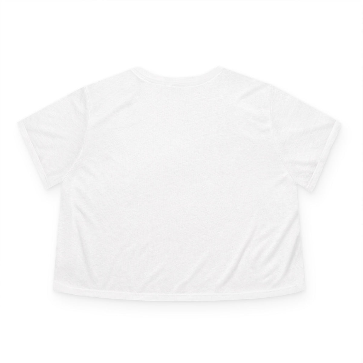 Mewcci Sunset Drip Cat Graphic Women's Cropped T-Shirt in white, back view