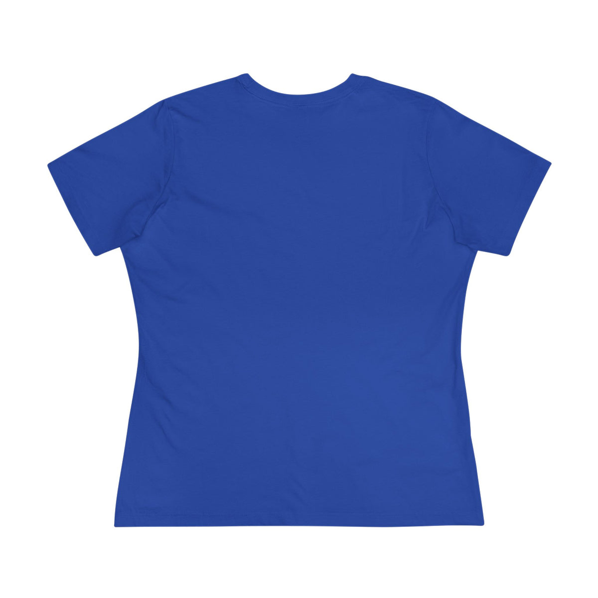 Off-Whisker Blue-Eyed Cat Graphic Women's T-Shirt in true royal, back view