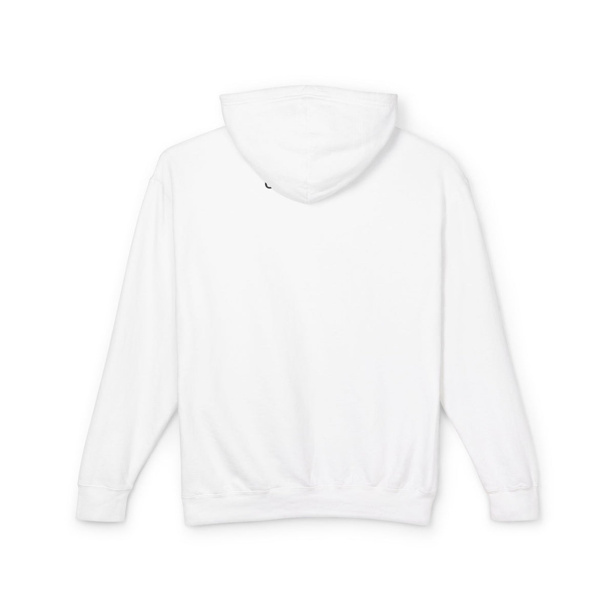Off-Whisker Industrial Drip Cat Graphic Hoodie in white, back view