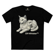 Off-Whisker Mecha Cat Unit Graphic T-Shirt in black, front view
