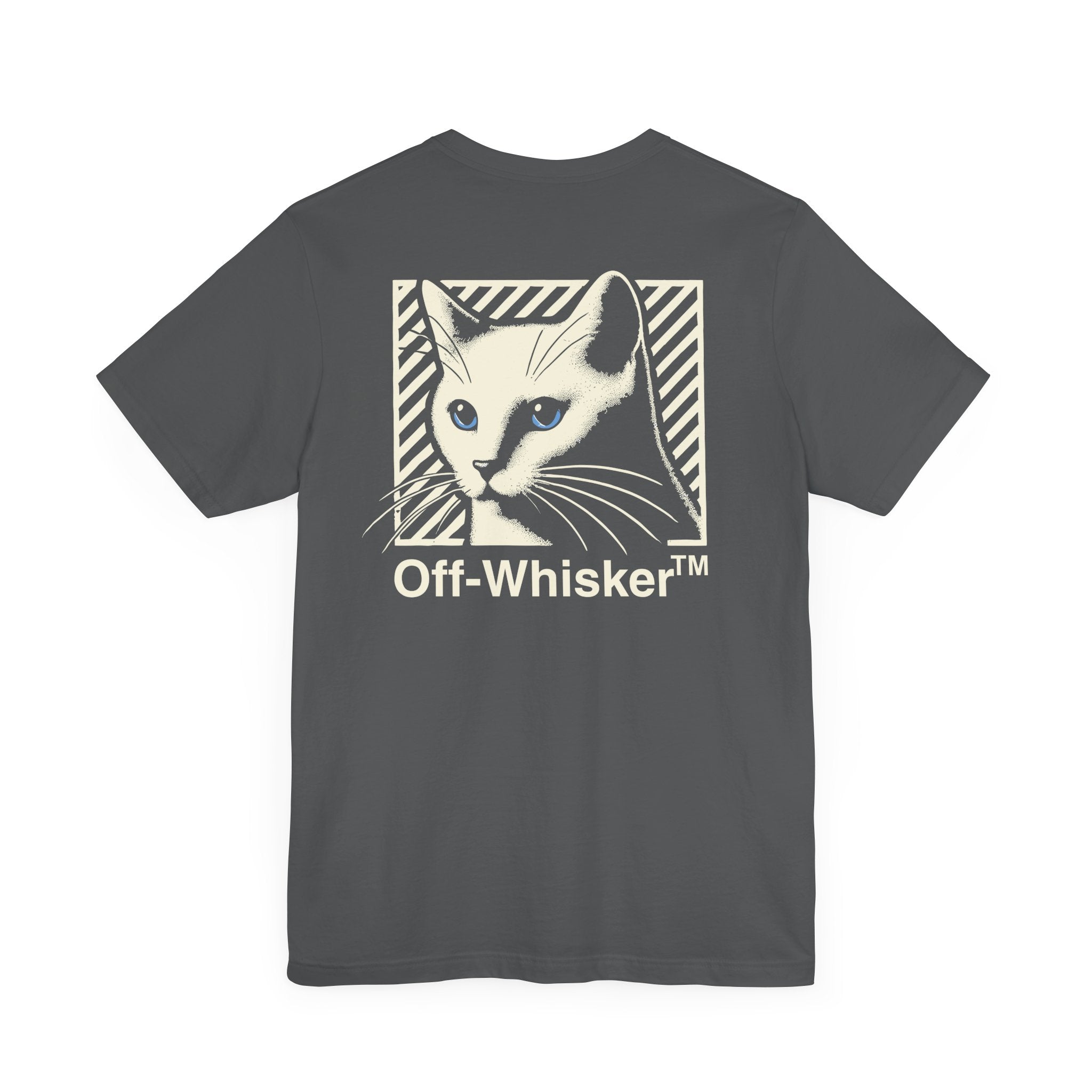 Off-Whisker Signature Frame Cat Graphic T-Shirt in asphalt, back view