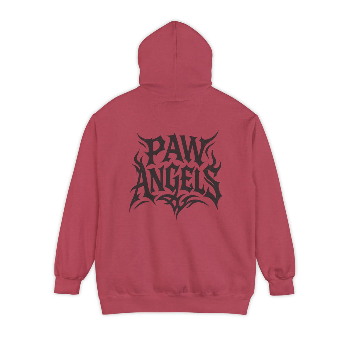 Paw Angels Hellcat Graphic Hoodie in crimson, back view