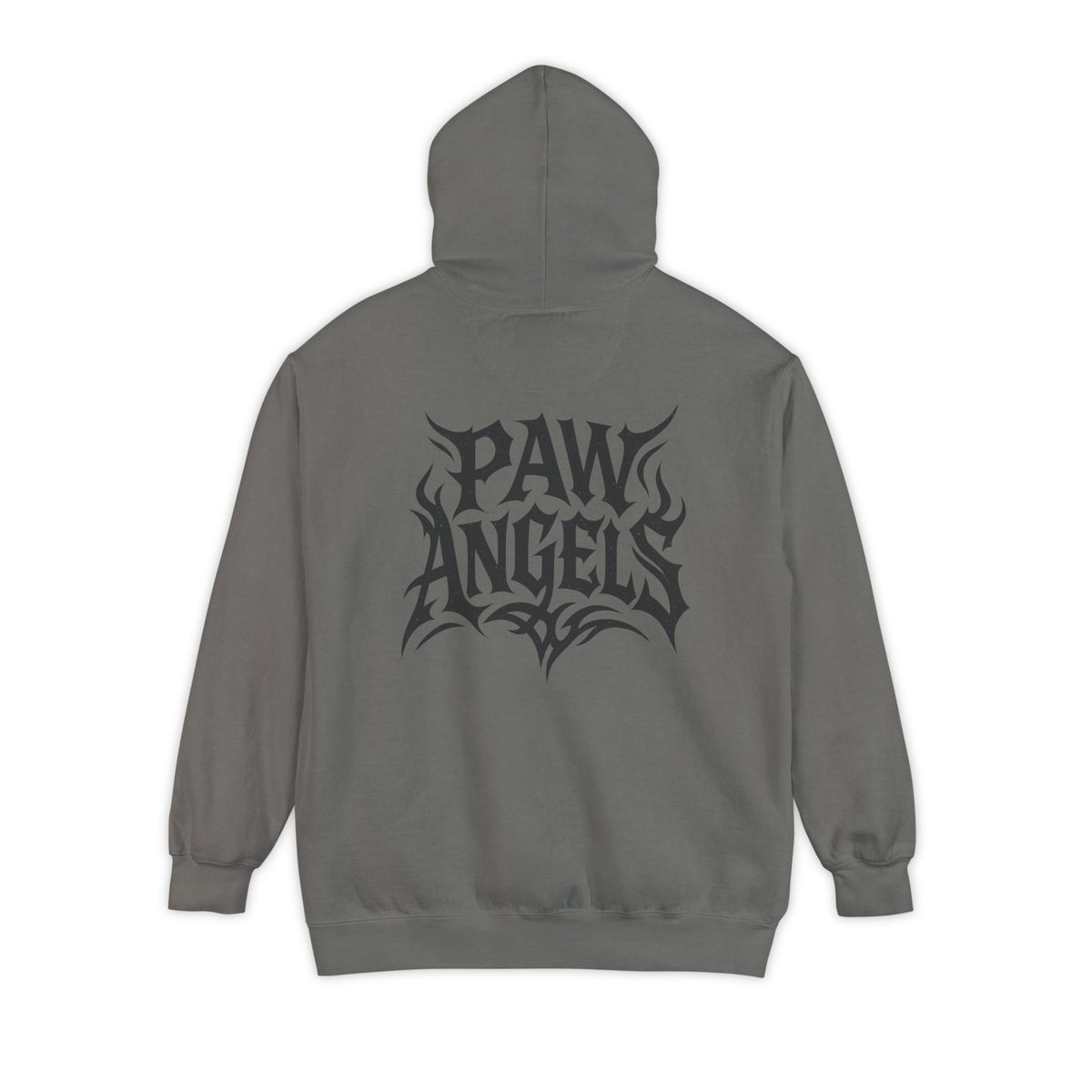 Paw Angels Hellcat Graphic Hoodie in grey, back view