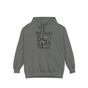 Paw Angels Hellcat Graphic Hoodie in grey, front view