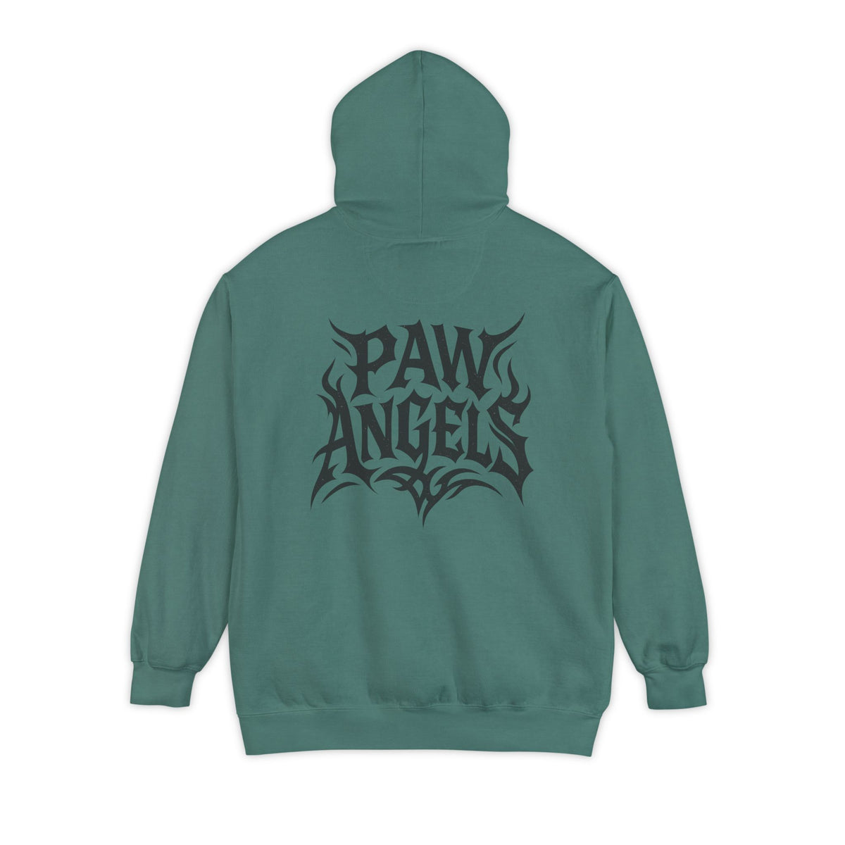 Paw Angels Hellcat Graphic Hoodie in light green, back view