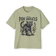 Paw Angels Hellcat Graphic Men's Oversized T-Shirt in pistachio, front view